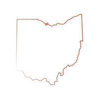 Ohio map on white background vector