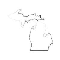 mapa de michigan sobre fondo blanco vector