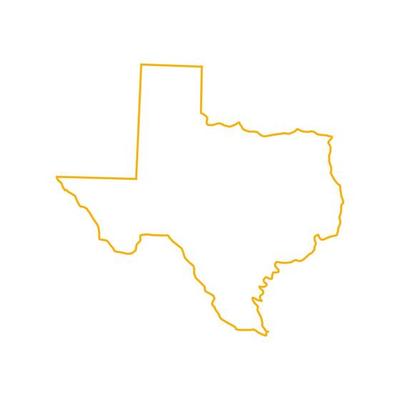 Texas map on white background