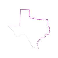 mapa de texas sobre fondo blanco vector