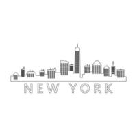 New york skyline on white background vector