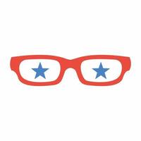 Star Glasses Icon Flat Style vector