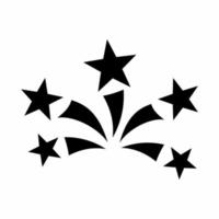 icono de estrella de fuegos artificiales estilo blanco y negro vector