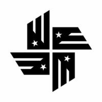 USA Flag Windmill Icon Black and White Style vector