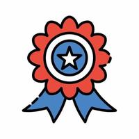 USA Badge Icon Flat Line Style vector