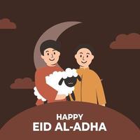 cartel de celebración feliz eid al-adha vector