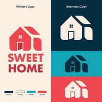 simple home building logo design vector