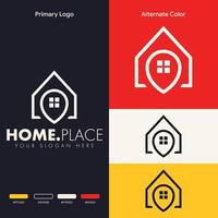 simple location places home logo design vector