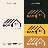 simple home building logo design vector