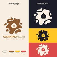 diseño de logotipo de casa de limpieza simple vector