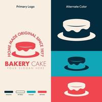 minimalist simple cake bakery logo design vector