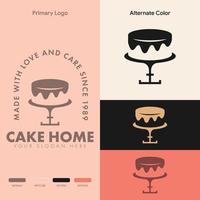 minimalist simple cake bakery logo design vector