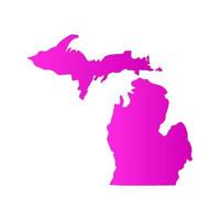 Michigan map on white background vector