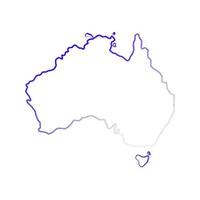 mapa de australia sobre fondo blanco vector