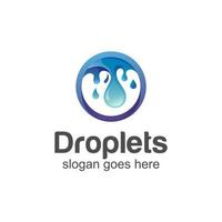 water drop and droplets logo design vector
