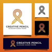 creative logo design of pencil point symbol for school, designer icon design