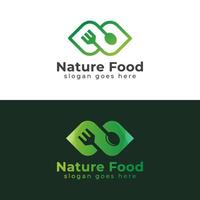 diseño de logotipo creativo de diseño de iconos de alimentos orgánicos, símbolo vectorial para vegetariano, diseño de iconos de vida saludable de alimentos naturales vector