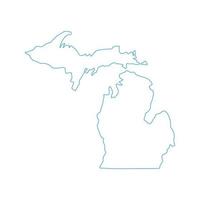 Michigan map on white background vector