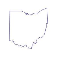 mapa de ohio sobre fondo blanco vector