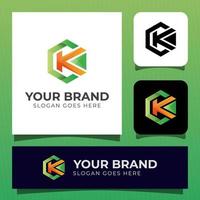 hexagon with initial letter C and K for your business brand logo design vector