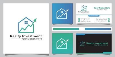 modern logo of property investment symbol or icon with business card design vector