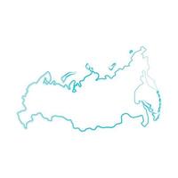 mapa de rusia sobre fondo blanco vector