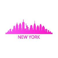 New york skyline on white background vector