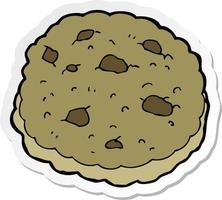 sticker of a chocolate chip cookie cartoon vector