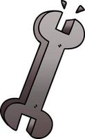 quirky gradient shaded cartoon spanner vector