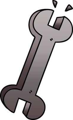 quirky gradient shaded cartoon spanner