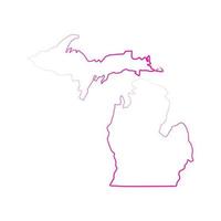 Michigan map on white background vector