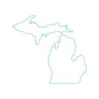 mapa de michigan sobre fondo blanco vector