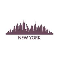 New york skyline on white background vector