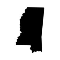 Mapa de Mississippi sobre fondo blanco. vector