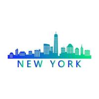 New york skyline on white background vector