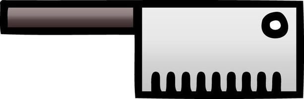 gradient shaded cartoon butcher knife vector