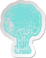 distressed old sticker of a summer tree vector