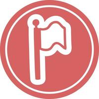 waving flag circular icon vector