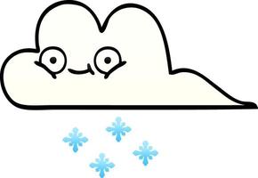 nube de nieve de dibujos animados sombreado degradado vector