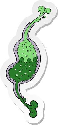 sticker of a cartoon bubbling stomach