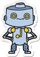 sticker of a cartoon robot vector