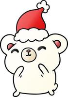 christmas gradient cartoon of kawaii polar bear vector