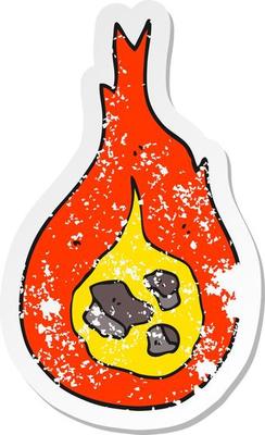 distressed sticker of a cartoon fireball