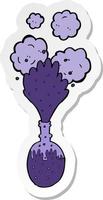 sticker of a cartoon exploding chemicals vector