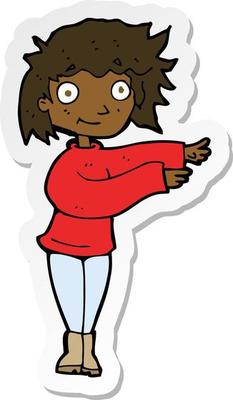 sticker of a cartoon dancing woman