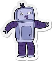 sticker of a funny cartoon robot vector