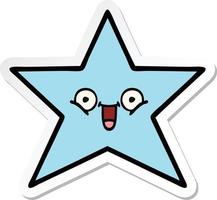 sticker of a cute cartoon star fish vector