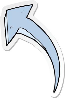 sticker of a cartoon arrow