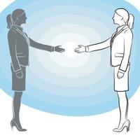 Businesswoman shake hands. Teamwork solution.