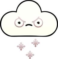 nube de nieve de dibujos animados sombreado degradado vector